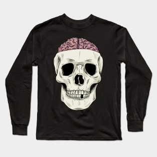 Skull showing Brain Long Sleeve T-Shirt